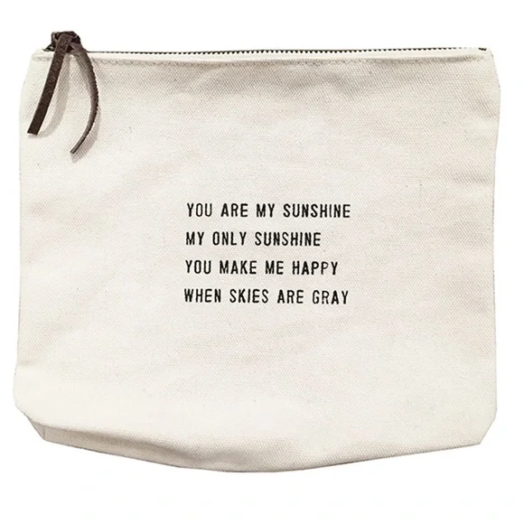 You are my sunshine my only sunshine - Sugarboo canvas Pouch with Quote - Picture 1 of 1